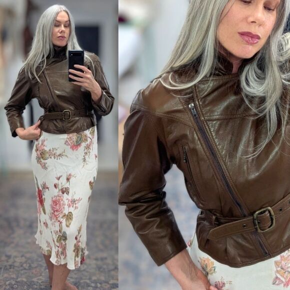 Vintage Italian Crop Leather jacket - Picture 1 of 10